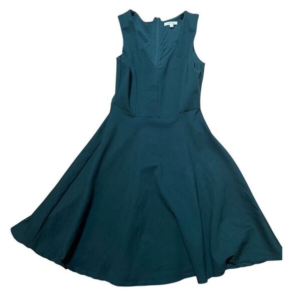 Just Me Green Sleeveless V-Neck Fit and Flare Dress Sz M - Picture 5 of 8